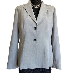 Vintage Tailored Garfield Marks Gray Padded Shoulder Blazer Relaxed Fit Size 8